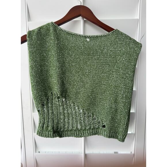 IOANNA KOURBELA Pullover Sweater Vest Knit Destroyed Holes Designer Small Top - Picture 4 of 5